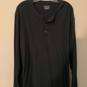 MENS CROFT & BARROW GREEN LONG SLEEVE TEE SIZE XL #439